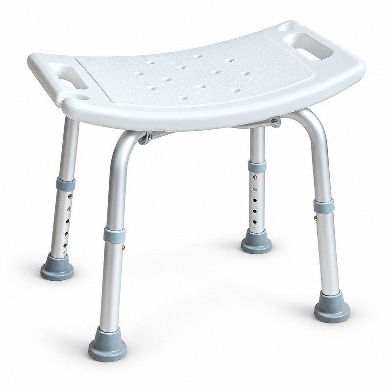 6-Height Adjustable Shower Chair Stool with Non-Slip Feet and 300