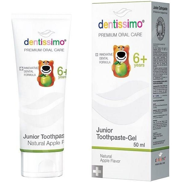 DENTISSIMO JUNIOR 6+ YEARS TOOTHPASTE 50ml, APPLE