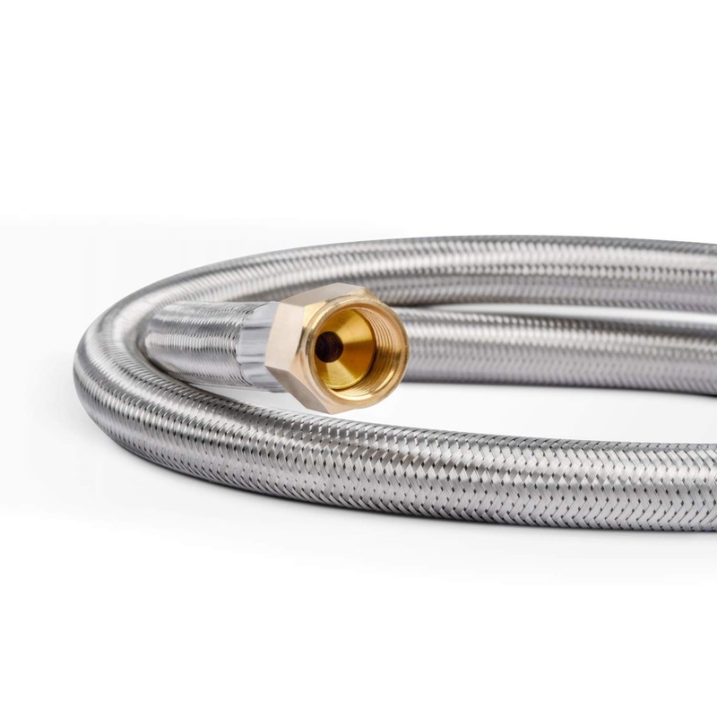 GasSaf 3FT Propane Regulator with Hose,Stainless Steel Braided Propane Gas