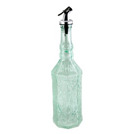 Grant Howard Gaudi Embossed Decorative Glass Oil and Vinegar Cruet with Pourer, 22 oz
