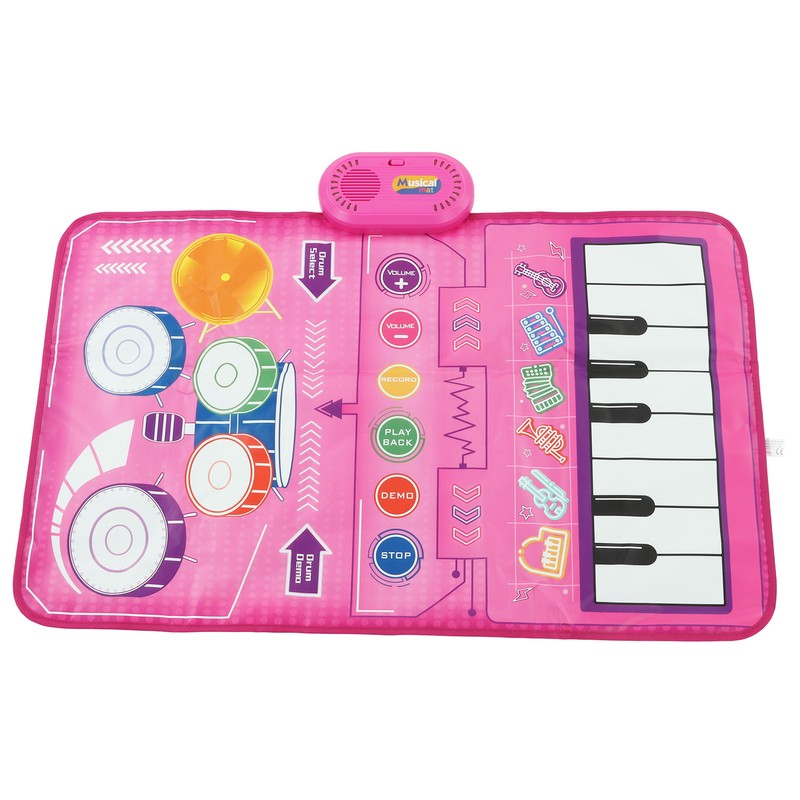 2 in 1 Touch Piano Drum Mat Early Educational Portable