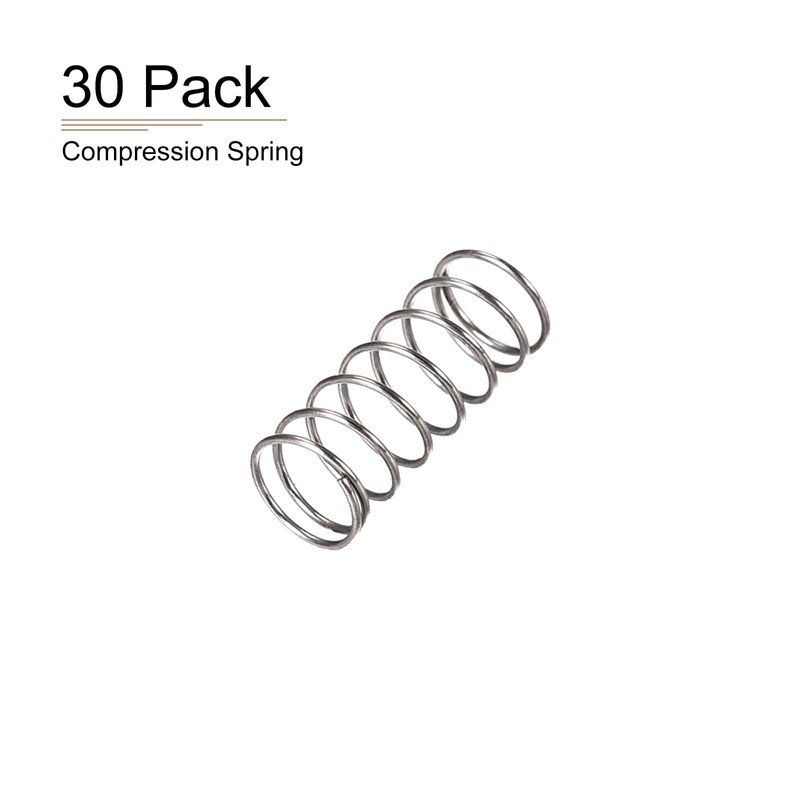 DTGN 0.3x4x10mm(DxODxL) Compression Spring - 30Pack - Good for Machinery