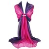 GFM Two Tone Silk Scarf Shawl for Evening Wedding Bridesmaids