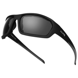 SOL PRO Polarized Sports Sunglasses Foam Padded for Men and Women Cycling Golfing Fishing, Sp-325bspl Smoke, One Size