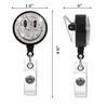 Rhinestone Smiling Face Metal Badge Reel Retractable Lanyards, Alligator Swivel