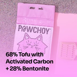 PAWCHOY 5 in 1 Mixed Cat Litter – Clumping, Flushable, Ultra Absorbent & Fast Drying | 100% Natural, Dust-Free, Low Tracking | with Activated Carbon for Superior Odor Control (4 Bags)