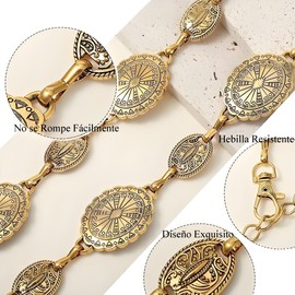 IUJWDA Cinturón de Mujer de 2 Piezas, Ovalados Cintura Metal Europea y Americana, Cadena de Cintura y pantalón de Estilo Occidental de Alta Gama para Mujer, Adecuado para Decorar Todo Tipo de Ropa