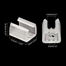 MECCANIXITY LED Neon Mounting Clips Holder Mounting Bracket Support Fixing Clamps Fit 8mm Silicone LED Neon Strip Lighting, Pack of 100