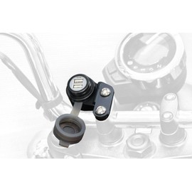 Kijima 304-6305 Motorcycle USB Port Kit, Twin, Handle Clamp Type, 12 V, DC5V/4A (2 Counters), Ducks 125 ('22-/8BJ-JB04)