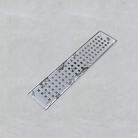 Linear Shower Drain 12 inch with Removable Grid Panel, Professional Brushed 304 Stainless Steel, High Flow, Hair Catcher Shower Drain…………