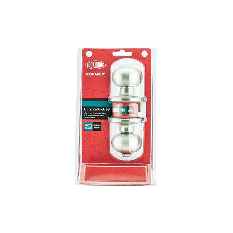 Lockwood Manor Symmetry Entrance Handle Set, Satin Stainless Steel
