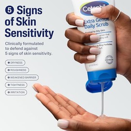 Cetaphil Lavado facial exfoliante, exfoliante facial diario extra suave, exfolia y limpia suavemente, para todo tipo de piel, no irrita e hipoalergéni