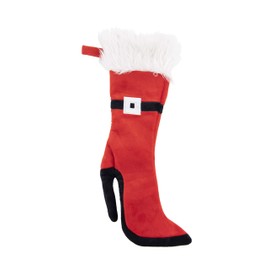Plushible High Heeled Christmas Stocking - Santa Theme | Soft and Sturdy Christmas Decorations | Perfectly Holds a Bottle of Wine | Festive Decor for The Holidays