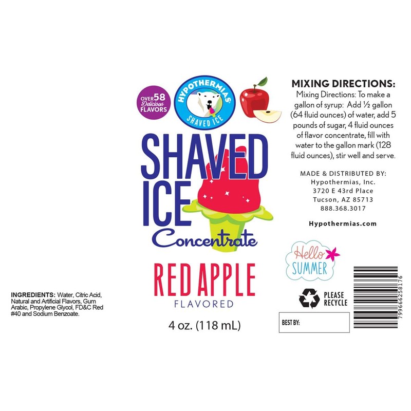 Red Apple Shaved Ice and Snow Cone Flavor Concentrate 4