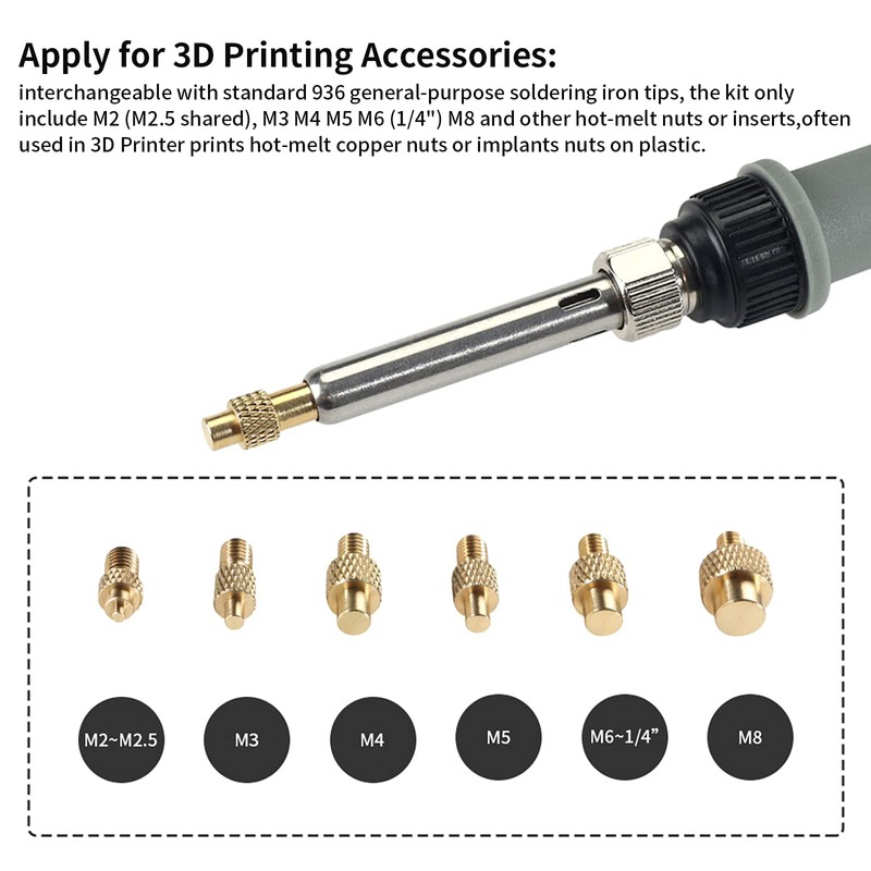 BCZAMD Voro2.4 3D Printer Accessories Heat Insert Brass Nut Kits