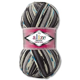 Wohnkult Alize 100 g Superwash Comfort Sock Wool, 33 Colours to Choose From, One/Multicoloured (7650)