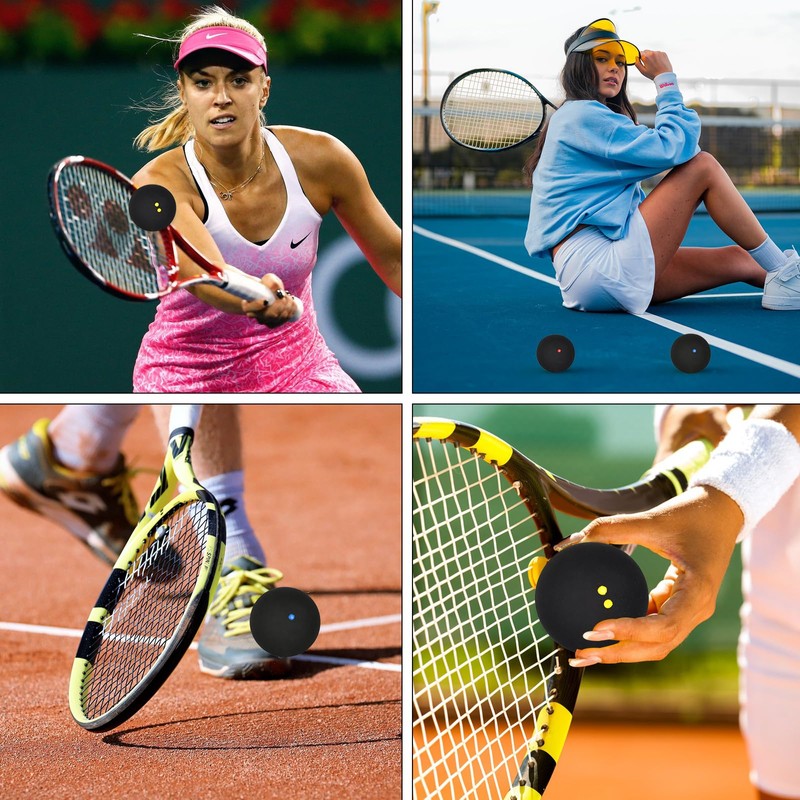 Homirty Squash Balls Sport Squash Ball, Rubber Squash Racket Balls,