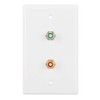 Dual RCA Connector Wall Plate RCA Insert with White Center