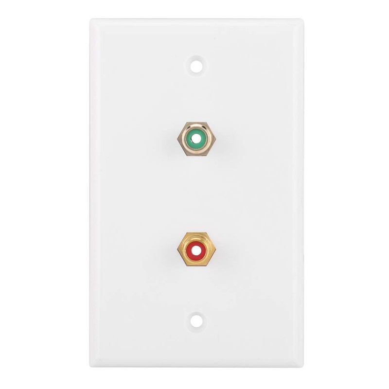 Dual RCA Connector Wall Plate RCA Insert with White Center