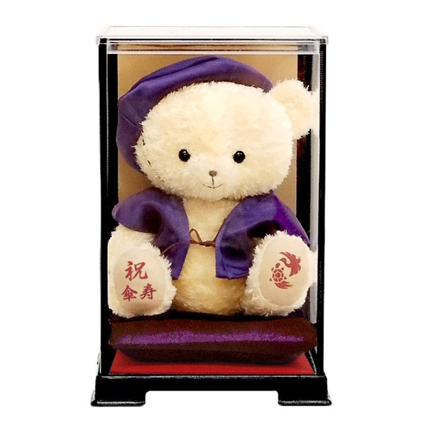 Petilu: A lucky bear wearing a purple chanko (case) for Kasuju