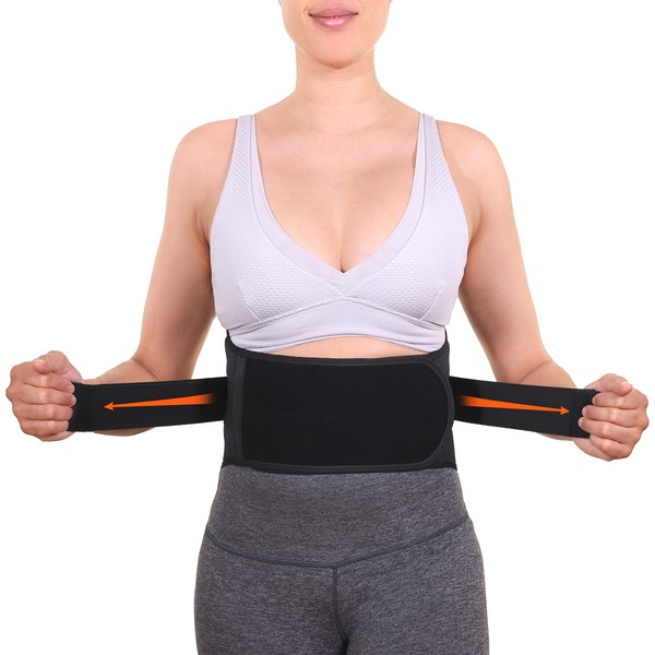 NeoHealth Lower Back Brace with Pulley System, Breathable Back Support Belt for Men and Women, with Adjustable Support Straps for Back Pain, Back Posture Brace for Lumbar Strain, Black