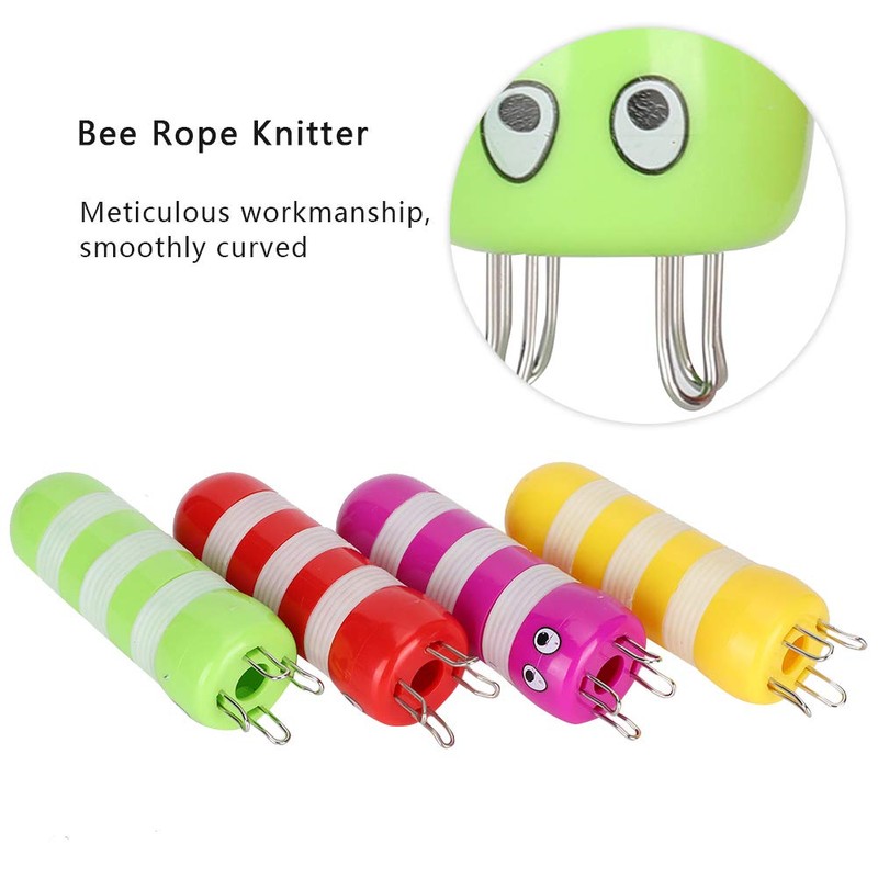 4pcs Spool Knitter Knit Spool Loom Set Wool Hook Weaving