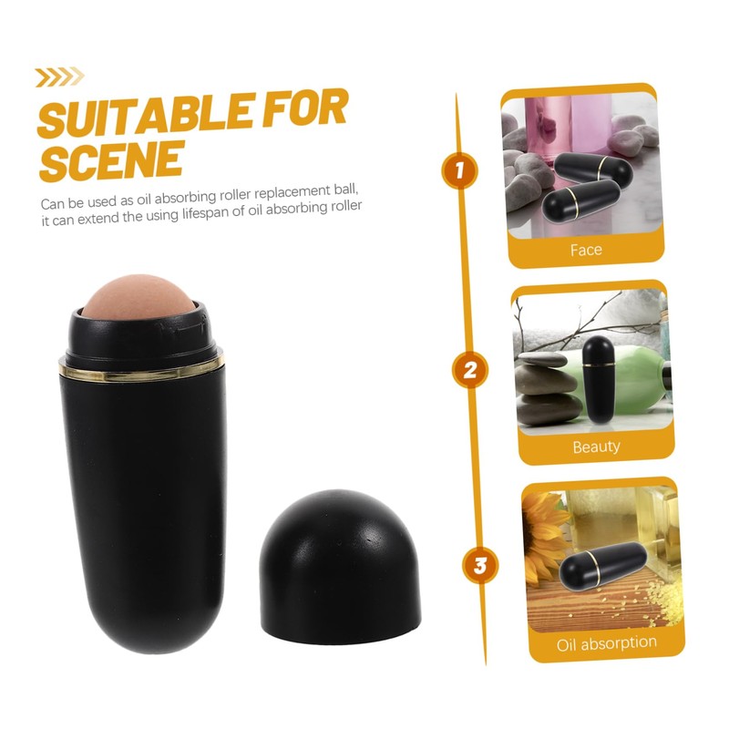 FOMIYES 8pcs Professional Oil Absorbing Roller Ball Volcanic Stone Mini