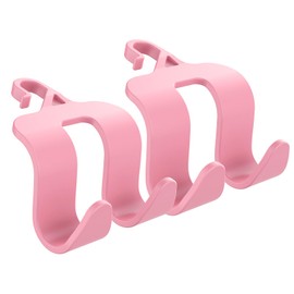 Flymic - Ganchos para reposacabezas de coche, 2 en 1 mejorados, organizador de ganchos para reposacabezas de coche, accesorios interiores universales para bolso y bolsa, color rosa, 2 unidades
