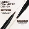 Apooliy Waterproof Eyebrow Pen, 4-Fork Microblading Eyebrow Pencil, 2-in-1 Eye