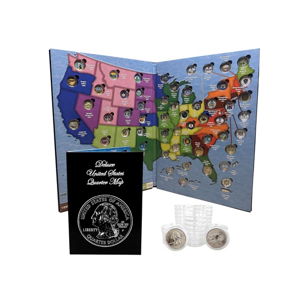 Deluxe State Quarter Collection Folder - Removable Capsules for Easy