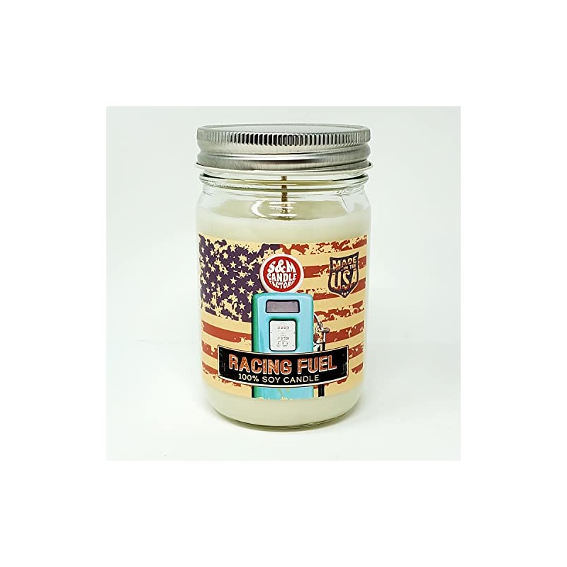 Racing Fuel Scented Soy Wax 12oz Candle~ Long Burn Time