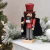 Mysterious Red Magician Nutcracker 11 x 4 Wood Decorative Tabletop