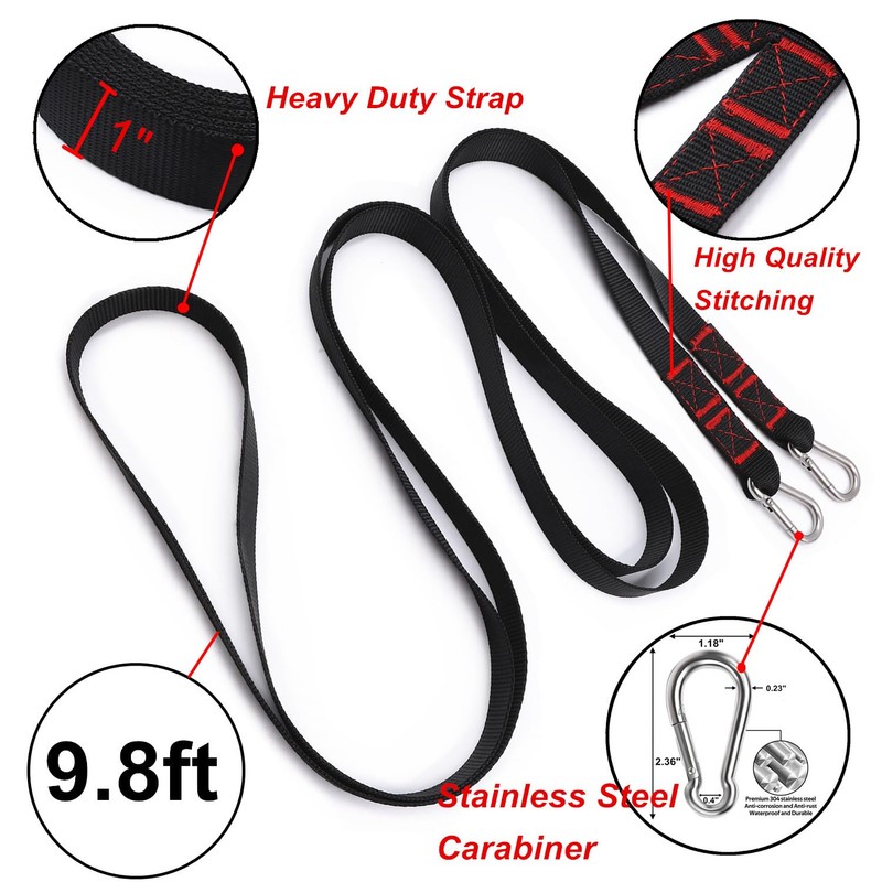 Lights Mountain 2 Pcs 9.8FT Sled Harness Pulling Straps, Sled