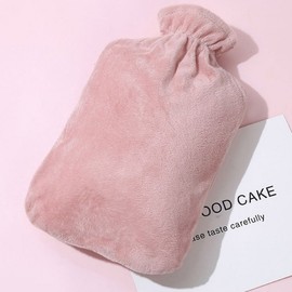 Warm compress pack, large capacity winter cold protection, 600g, reinforced thermal insulation, PVC water bag cover integrated, insulating water bag fur cover included Not applicable Gray 2000ml 3ea