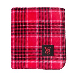 Victoria's Secret NEW Victoria's Secret Red Black Cozy Blanket 60”x 50”