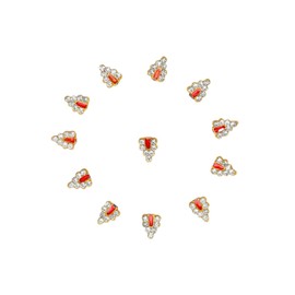 Set of 12 Colorful Indian Bindi for Forhead Designer Bindi Diamond Rhinestone Tilak with Red Kundan Laddu Gopal/Devi Maa All God Idol Shringar Indian Traditional Festival Navratri Decoration(Size-0.5)