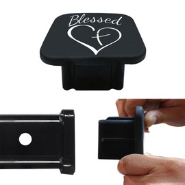 2 Inch Trailer Hitch Cover Compatible with Blessed Cross and Heart Christian, Rubber Receiver Tube Hitch Plug