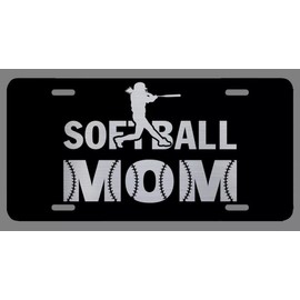 BLVD Softball Mom Laser Etched Metal License Plate Mother's Day Gifts Christmas Gift