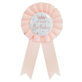 Cinta de cumpleaños con texto en inglés "It's My Birthday", cinta de reina de cumpleaños, tela de satén para mujeres, hombres, niñas y niños, broche de insignia de roseta de premio, decoración de fiesta, Acrílico, Sin gemas.