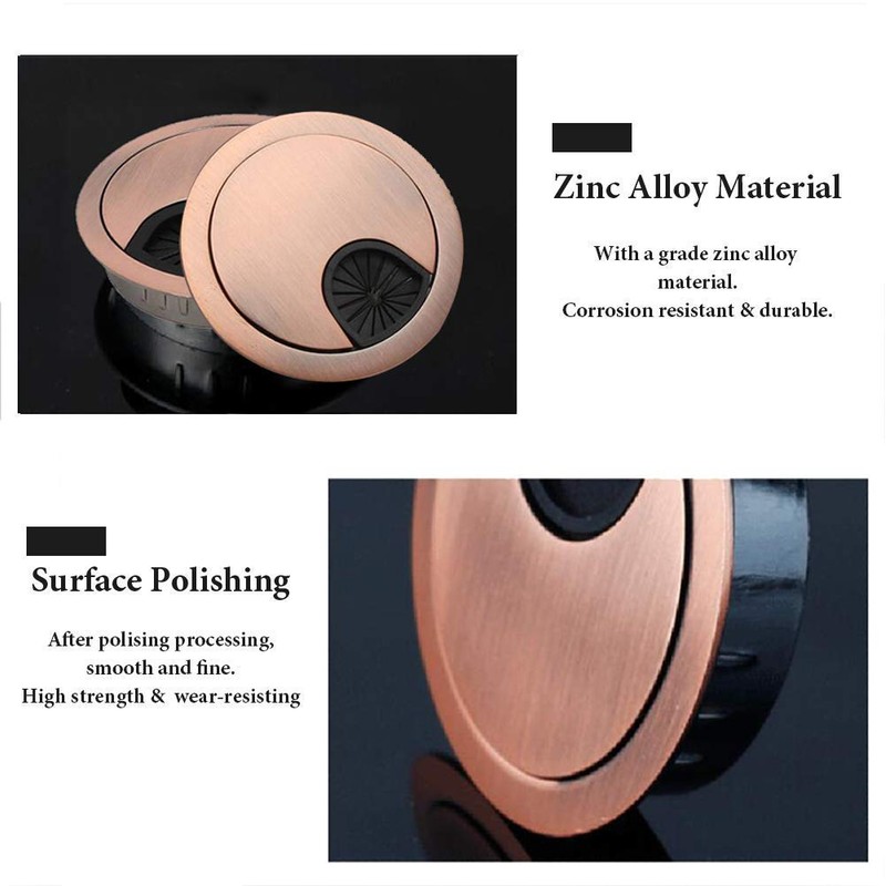 Gasea 4 Packs 50mm Desk Table Grommet Cable Tidies Computer