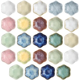 Shappy 24 Pcs Ceramic Ring Dish Bulk 4.5 in Small Jewelry Tray Porcelain Trinket Dish for Women Wedding Birthday Gifts (Retro Style)