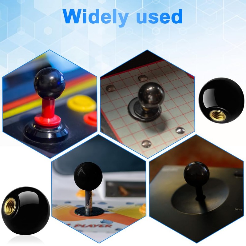 Lvjkes Pack of 5 Ball Knobs M6 x 25 mm,