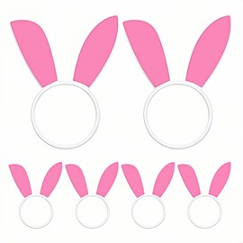 Easter Rabbit Napkin Rings Set of 6,Metal Pink Rabbit Ears Napkin Holder Ring for Easter Dinning Table Decorations Cloth Napkins,Wedding,Party,Valentine's Day,Kitchen Home Decor (Pink, 1.41 in)