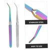 VICASKY 4 Pcs Nail Art Tweezers Multi Function Stainless Steel