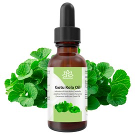 Gotu Kola Carrier Oil 1 oz – Cold Pressed Centella Asiatica in Sesame Oil – Natural Botanical Extract for Skin, Scalp & Hair – Nourishing, Soothing, Fast Absorbing – Glass Bottle, Travel Size