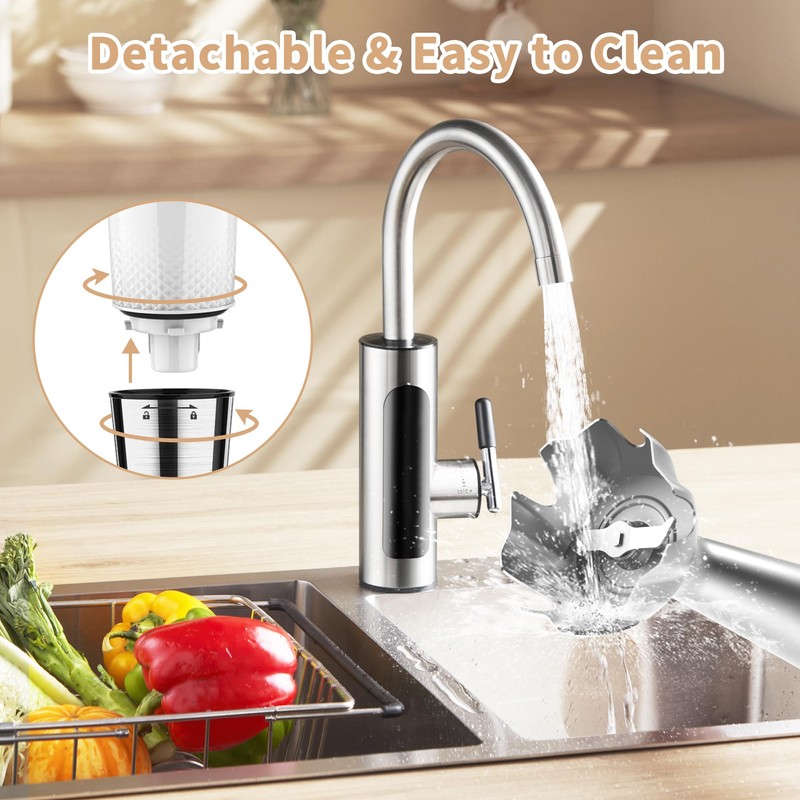 Cordless Immersion Blender: 4-in-1 Rechargeable Electric Hand Blender, 21-Speeds &