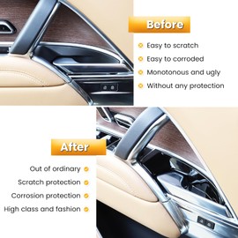 Heutamo Inner Door Handle Bowl Covers Trim Compatible with Land Rover Range Rover Sport/Vogue 2023 2024,Interior Door Bowl Trim Protector Frame Decoration Accessories (Piano Black)