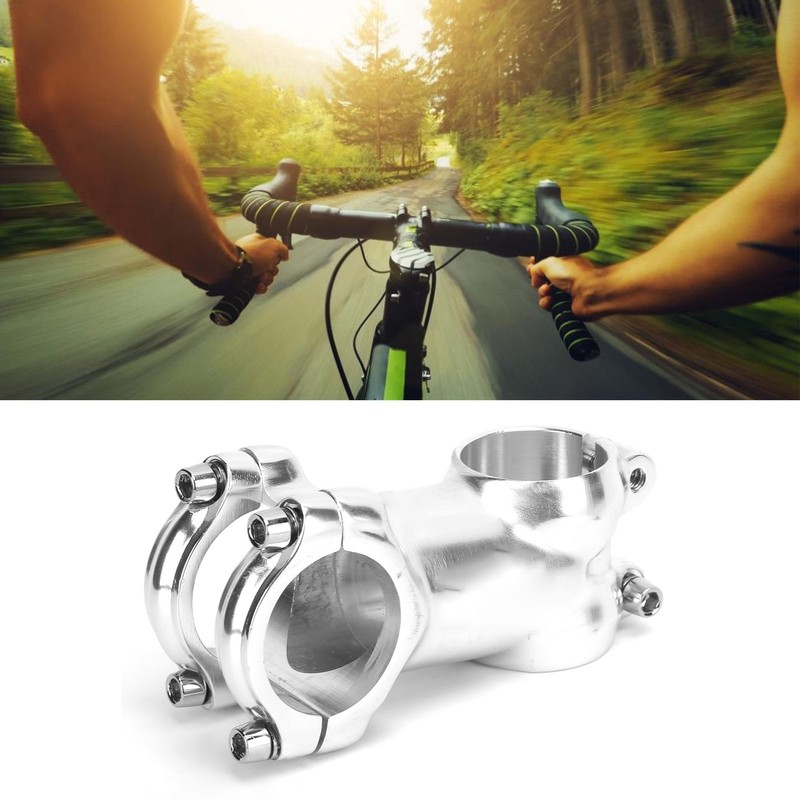 MEIJUN 31.8mm Bike Silver Stem Aluminum Alloy Bicycle Handlebar Stem