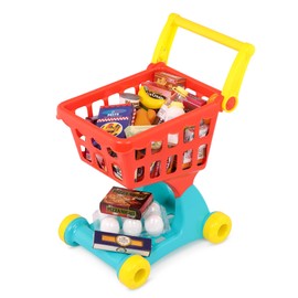 Battat – Pretend Shopping Playset Groceries & Cart 29 Play Food Items Kitchen Accessories 2+ Years Shopping Day Grocery Cart