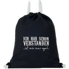 EXPRESS-STICKEREI Gym Bag Funny Saying | Bag Black Waterproof Sports Bag Gym Bag | Women Men Backpack | Sports Bag, Ich Hab Schon Verstanden, Ist Mir Nur Egal - Gym Bag